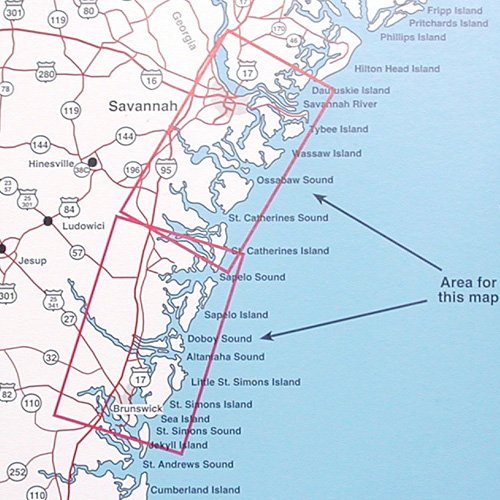 Top Spot Fishing Map N232, Brunswick Area North to Savannah Inshore