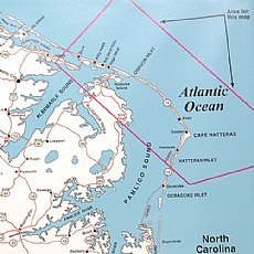 Top Spot Map N243, Oregon Inlet, Kitty Hawk Area to Hatteras Inlet Offshore