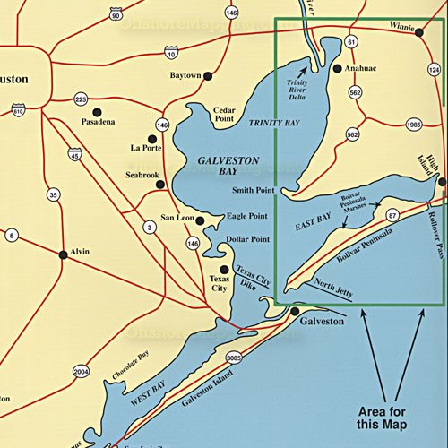 Hook-N-Line Fishing Map F104, East Galveston Bay