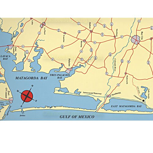Hook-N-Line Fishing Map F108, Matagorda Bay Area