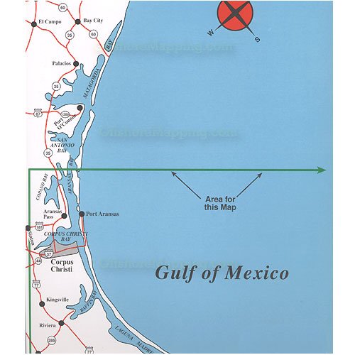 Hook-N-Line Fishing Map F126, East Coast Texas, Port Aransas to Mexico