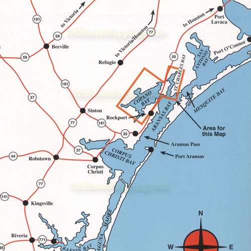 Hook-N-Line Fishing Map F133, Copano Bay Area