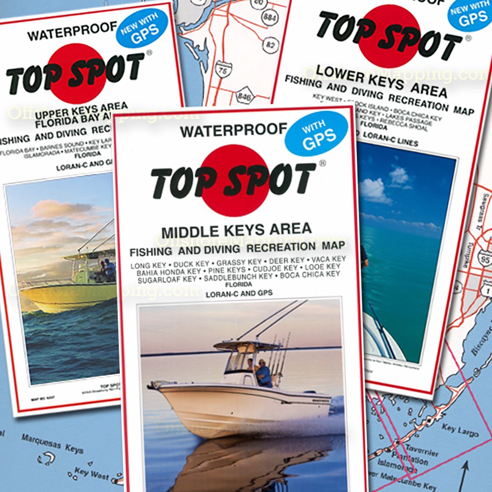 Top Spot N-209 Lower Keys Area Fishing Map 