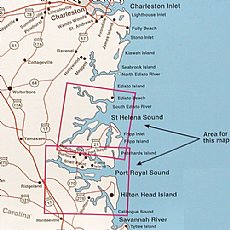 Top Spot Fishing Map N233, Hilton Head to St. Helena Sound Area