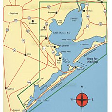 Hook-N-Line Fishing Map F102, Galveston Bay Area