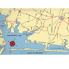 Hook-N-Line Fishing Map F108, Matagorda Bay Area