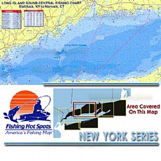 NY0104, Fishing Hot Spots, Long Island Sound Central - Mattituck NY to Norwalk CT 