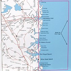Top Spot Fishing Map N235, Hilton Head to Charleston