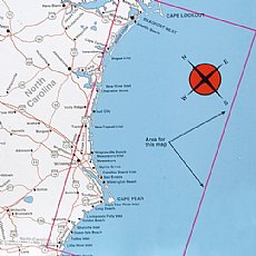 Top Spot Map N241, North Carolina Offshore, Cape Fear to Cape Lookout