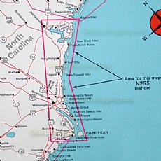 Top Spot Map N255, Cape Fear to Jacksonville, North Carolina 