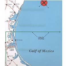 Hook-N-Line Fishing Map F126, East Coast Texas, Port Aransas to Mexico